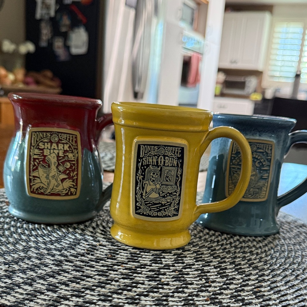 Bones Coffee Company Mugs 2022 Limited Edition - Bundled as 3 Piece Set
